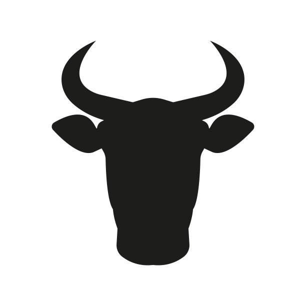 牛图标。有角的牛或牛头的剪影。矢量插图。图片下载