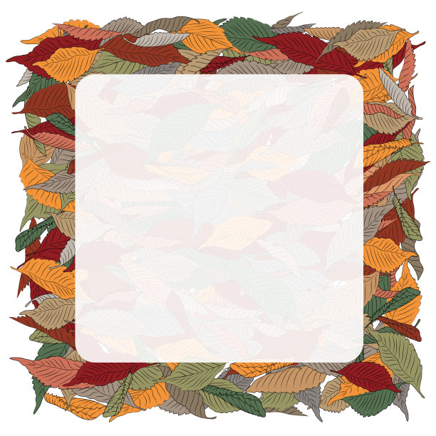 落叶画框插图图片下载