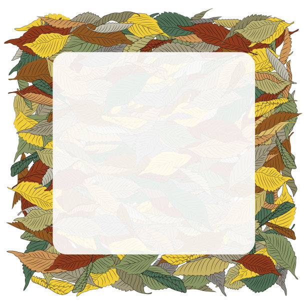 落叶画框插图图片下载