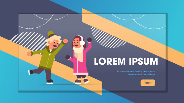 儿童夫妇在溜冰场滑冰冬季运动活动娱乐在假期概念小女孩和男孩花时间在一起全长水平复制空间图片下载