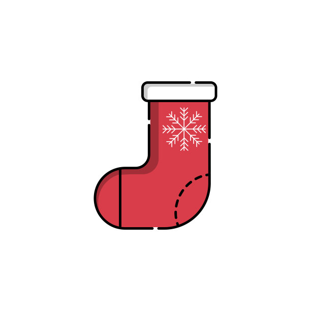 圣诞袜图标矢量插图图片下载