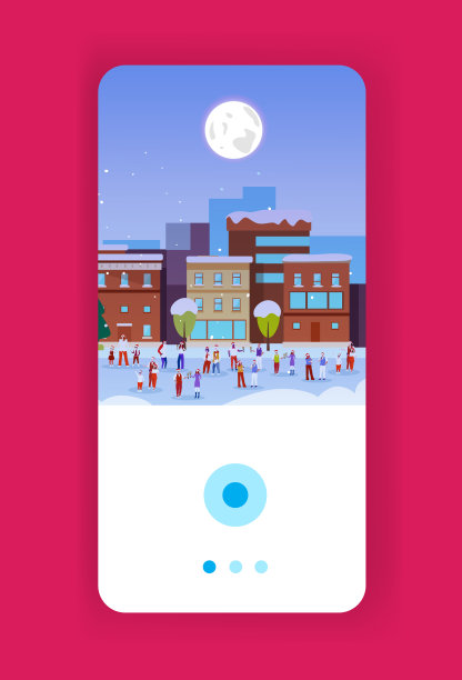 人们庆祝节日，圣诞快乐，新年快乐，庆祝概念，男人戴圣诞老人帽，女人戴圣诞老人帽，现代城市街道，城市景观背景全长垂直图片下载