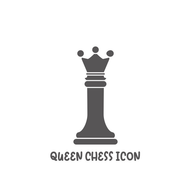 象棋皇后块图标简单的平面风格矢量插图。图片下载