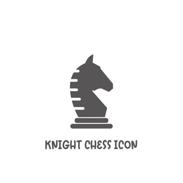 象棋骑士棋子图标简单的平面风格矢量插图。图片下载