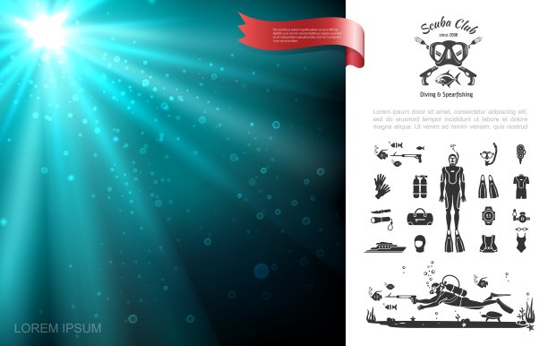 彩色清洁水下海洋景观概念图片下载