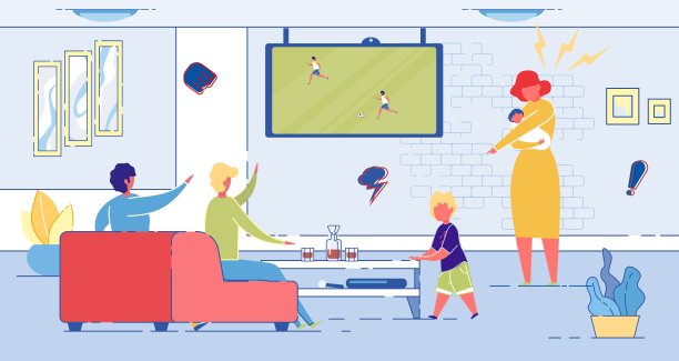 妻子对丈夫不满。家庭冲突。图片下载