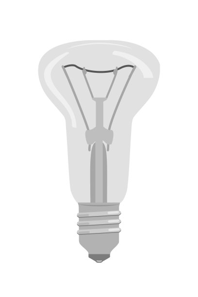 白炽灯现实的矢量插图图片下载