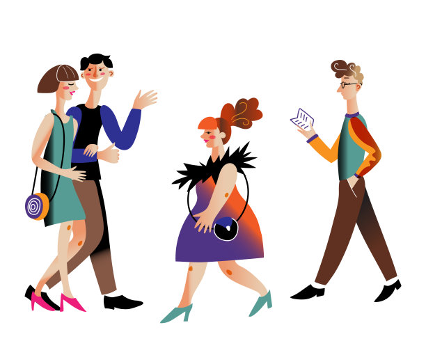 观众类型的平面矢量字符集图片下载