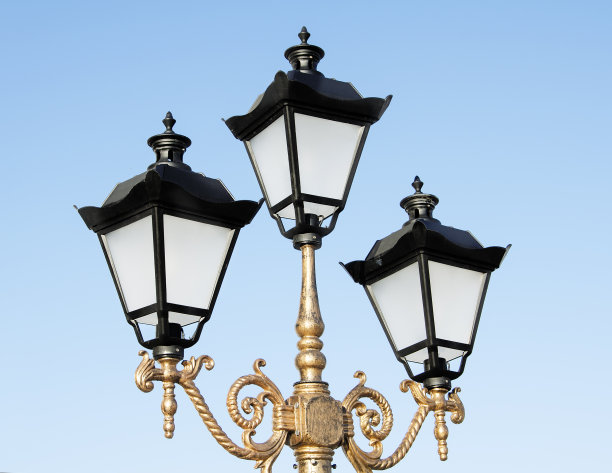 复古街灯在复古风格的特写图片下载