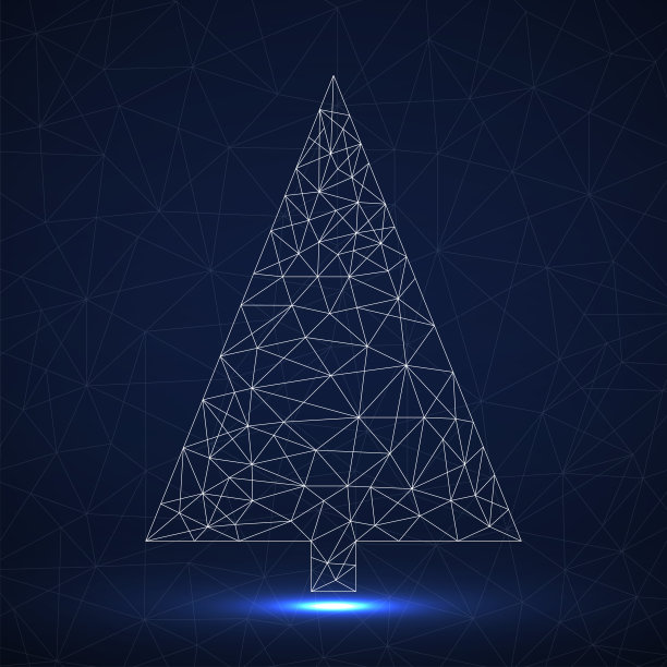 霓虹圣诞树的抽象线条图片下载