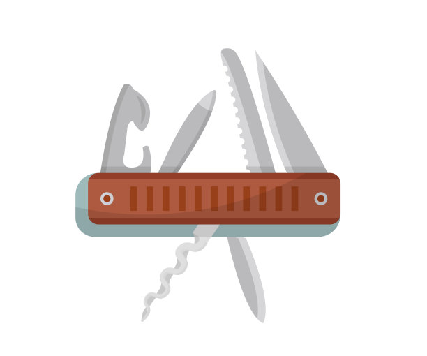 多功能刀平面矢量插图图片下载