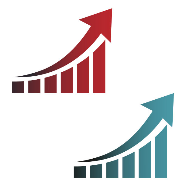 增长条形图clipart图标，矢量图片下载