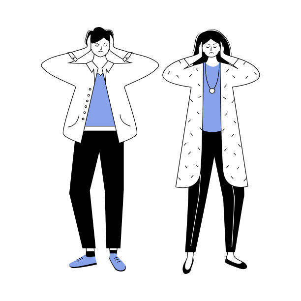 故障关系蓝黑平面轮廓矢量图。夫妻冲突。丈夫和妻子之间的误会。婚姻问题孤立的卡通人物在白色的背景图片下载