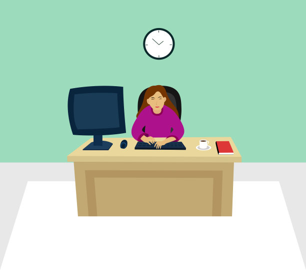 一个女雇员的插图图片下载