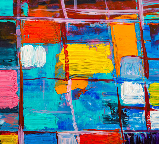 抽象绘画。手绘油画。颜色纹理。图片下载