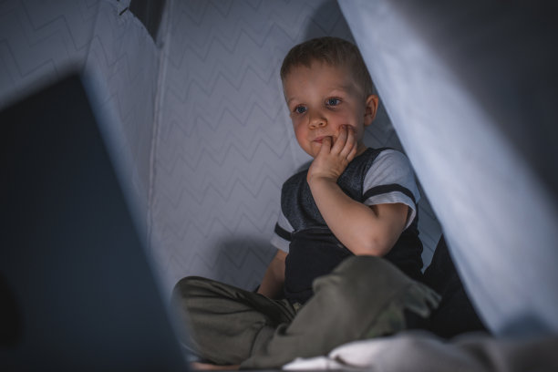 男孩在电脑上看卡通片图片下载