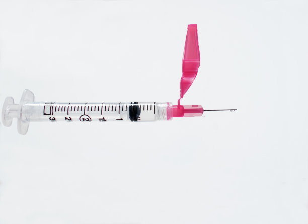 水平单支小注射器和无盖针头图片下载