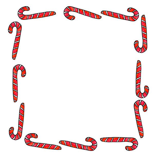 框架是糖果手杖。新年和圣诞节的背景和纹理。适用于贺卡、照片、设计、印刷图片下载