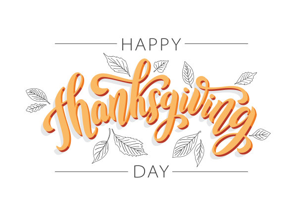 感恩节快乐。手绘文字刻字卡。矢量插图。图片下载