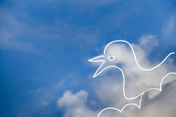 云朵上的图画。图片下载