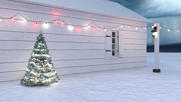 冬季圣诞树场景图片下载