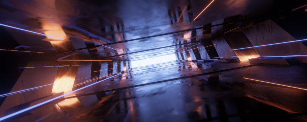 发光的科幻隧道图片下载