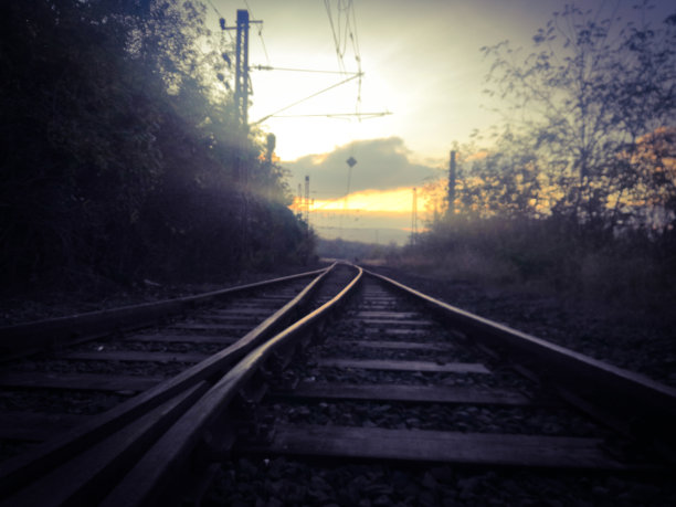 铁路日落图片下载