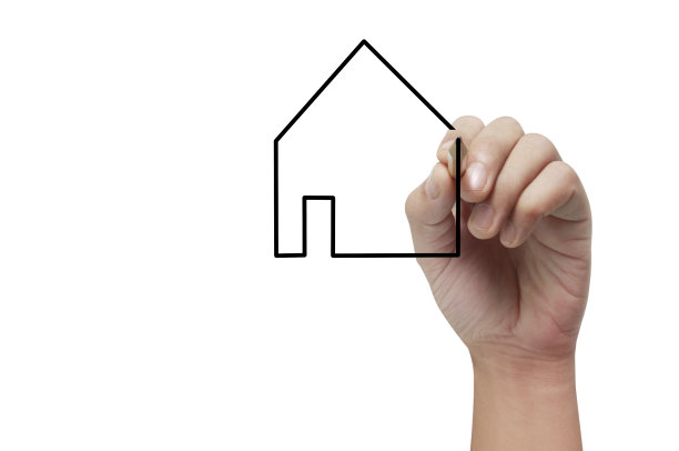 手握着笔画房子图片下载