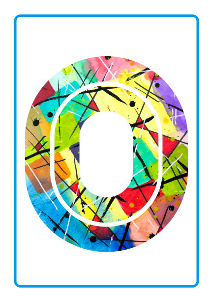 抽象绘画、水彩、印刷、字母O图片下载