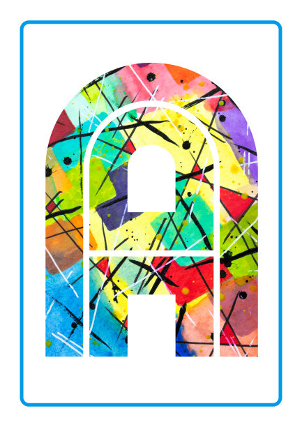 抽象绘画，水彩，排版，字母A图片下载