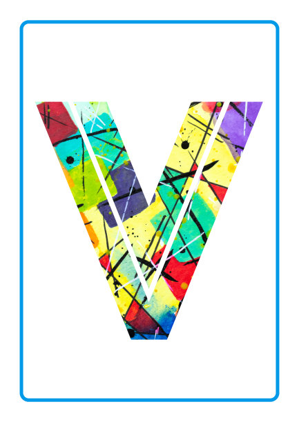 抽象画、水彩、字体、字母五图片下载