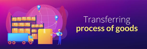 过境仓库概念横幅标题图片下载