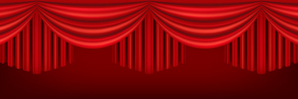 剧场舞台的红色窗帘。图片下载