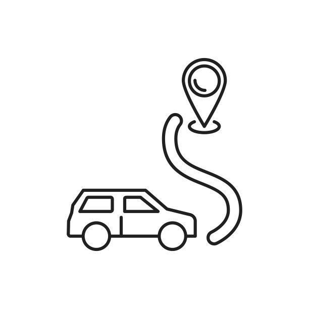 方向车针图标。简单的线条，轮廓矢量导航图标的用户界面和用户体验，网站或移动应用程序图片下载