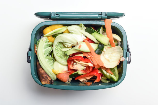 家庭厨房的食物垃圾通过在家中的堆肥箱中回收，以环保的方式对家庭食物垃圾负责任的处理图片下载