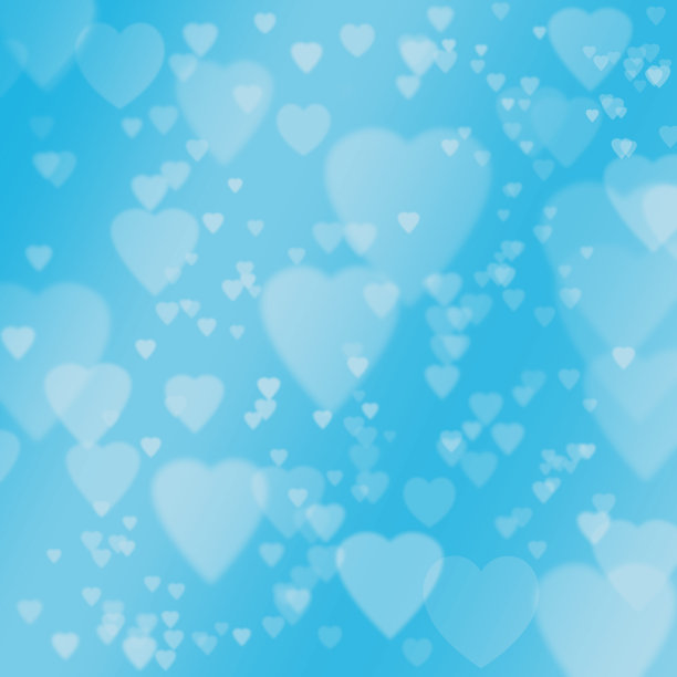 蓝心白底散焦图片下载