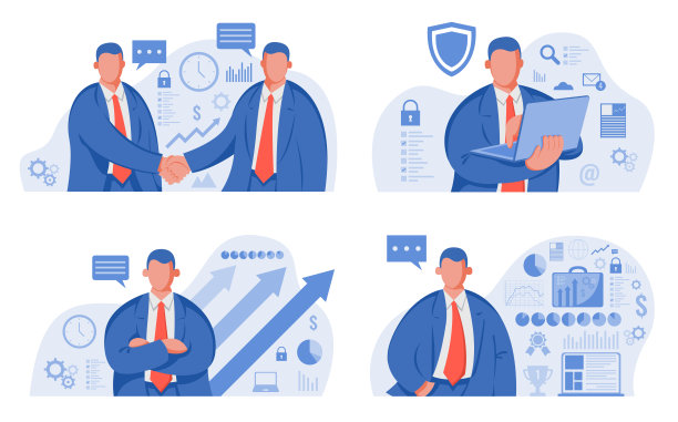 用于演示、网站或应用程序的信息图表元素的业务模板。矢量图片下载