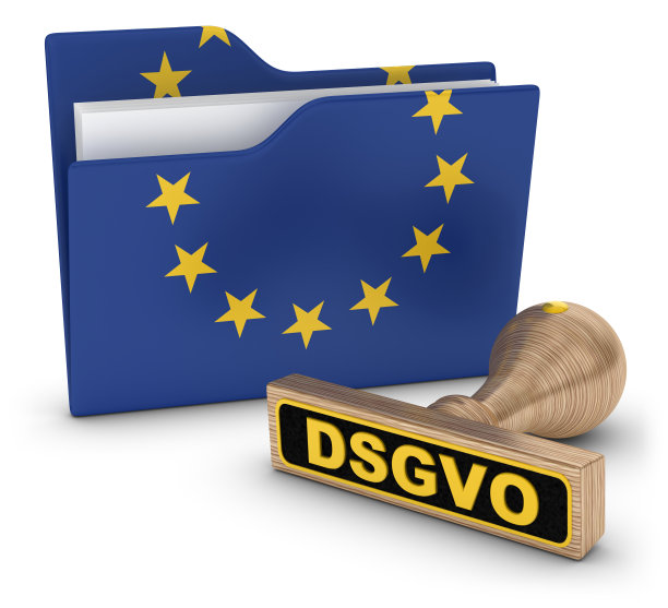 一般数据保护条例和欧盟旗帜。人Grundverordnung图片下载