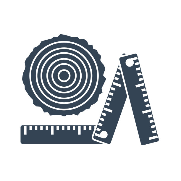 黑色图标伐木业，锯木，测量原木图片下载