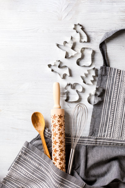 厨房围裙的圣诞背景概念图片下载