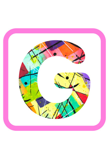 抽象绘画水彩印刷字母G图片下载