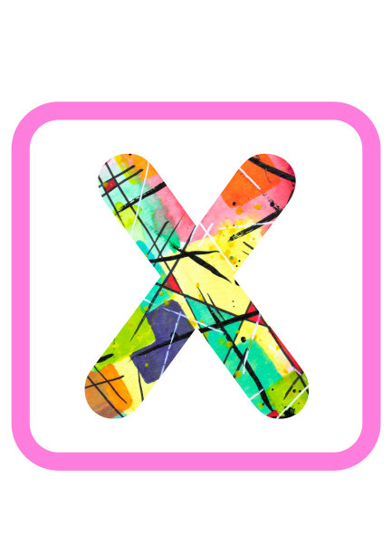 抽象绘画水彩印刷字母X图片下载