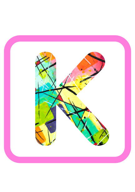 抽象绘画水彩印刷字母K图片下载