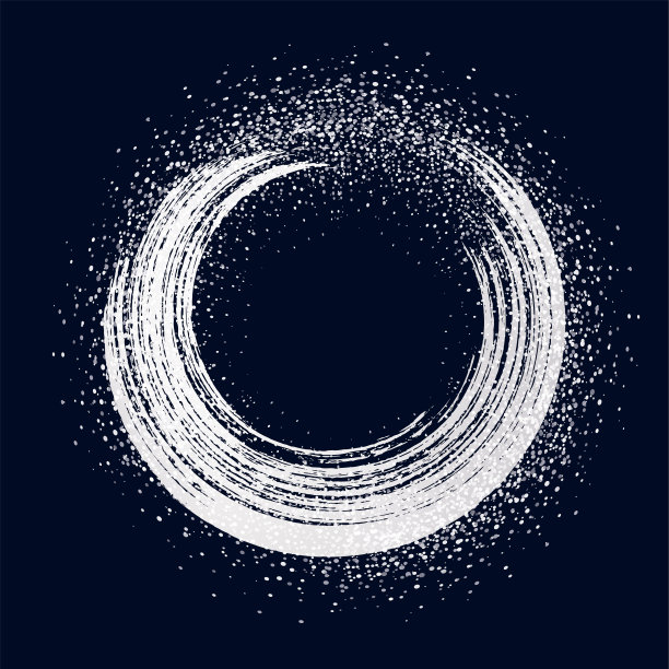 用画笔在黑色的圆形框架上勾勒出银色的线条图片下载
