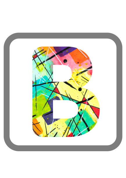抽象绘画水彩印刷字母B图片下载