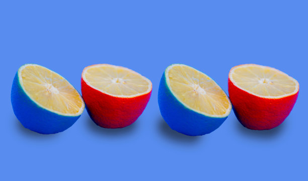 两个颜色的柠檬图片下载