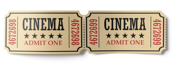两张复古电影票图片下载