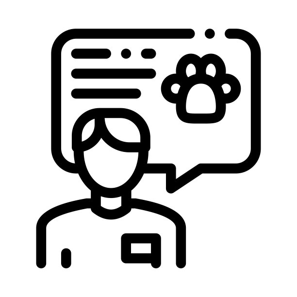 兽医图标矢量轮廓插图图片下载