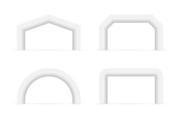 充气拱门。赞助商广告位置。马拉松比赛的概念。矢量插图。图片下载