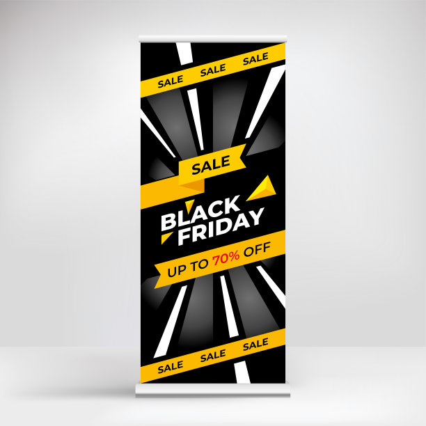 黑色星期五，促销季节，卷起横幅设计图片下载